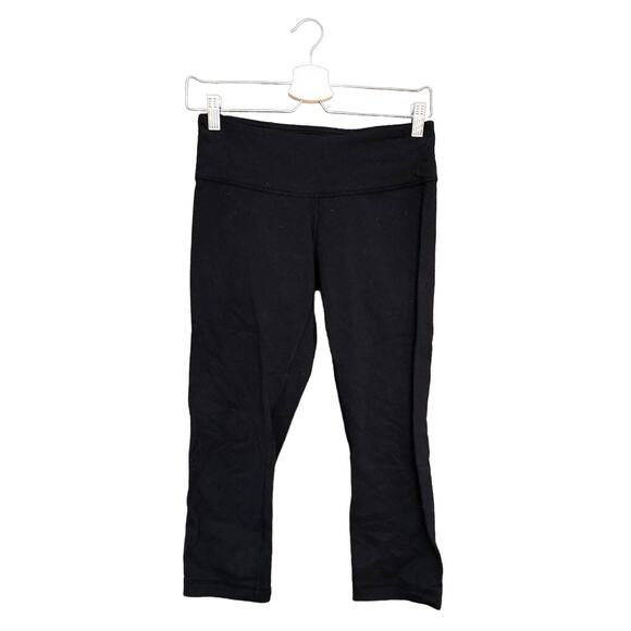 Lululemon Wunder Under Crop Legging Black Workout Athletic Yoga 6 - Picture 1 of 7